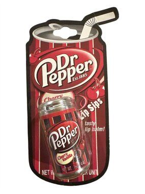 LOTTA LUV Soda Can Shaped Tasty Lip Balm DR. PEPPER CHERRY VANILLA 0.16 oz Rare